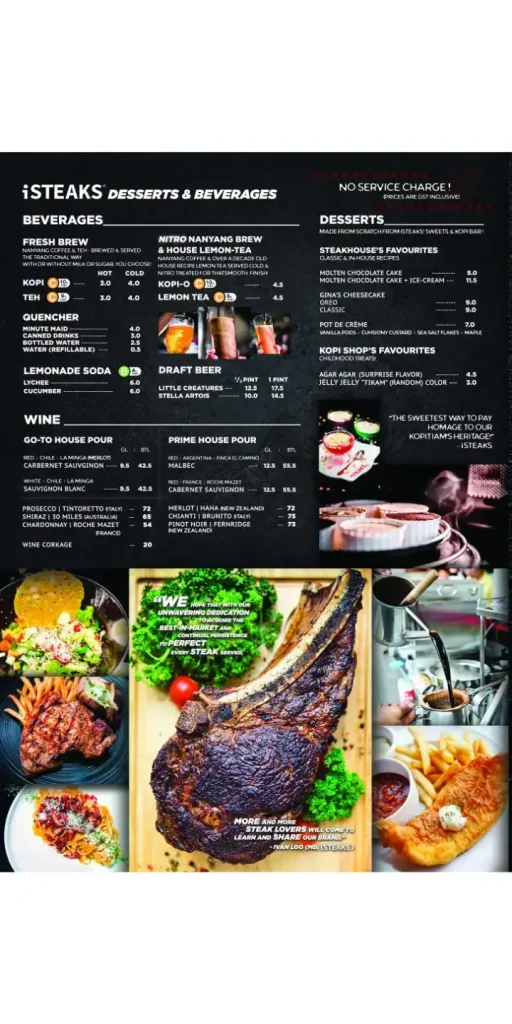 Isteaks Menu Singapore