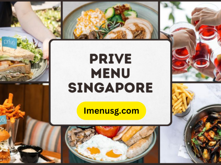 Prive Menu Singapore with Prices