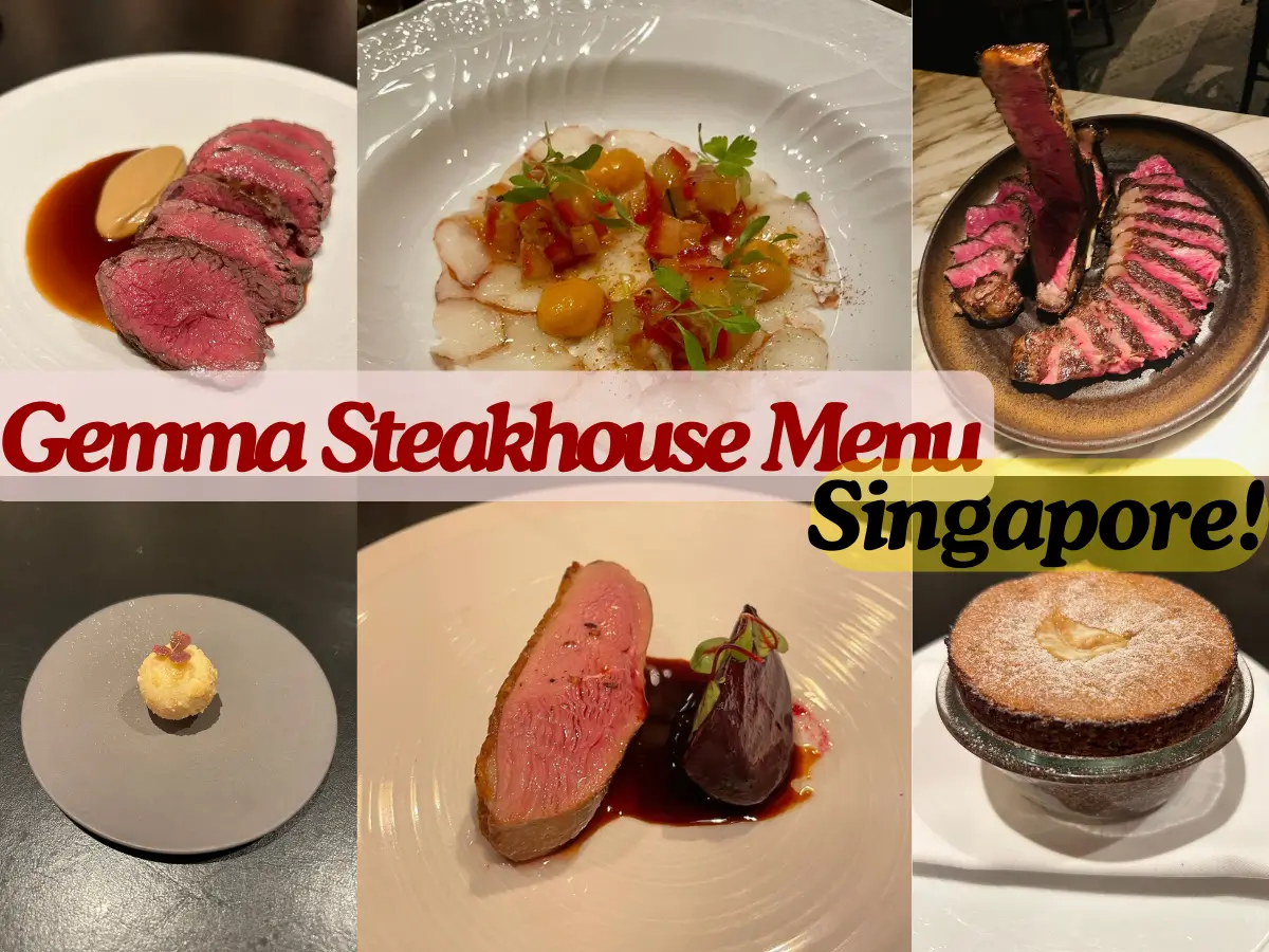 Gemma Steakhouse Menu Singapore with Prices